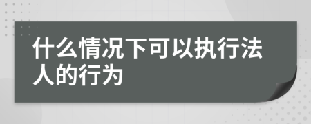 什么情况下可以执行法人的行为