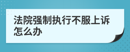 法院强制执行不服上诉怎么办