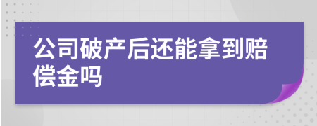 公司破产后还能拿到赔偿金吗