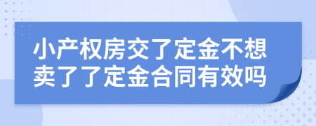 小产权房交了定金不想卖了了定金合同有效吗