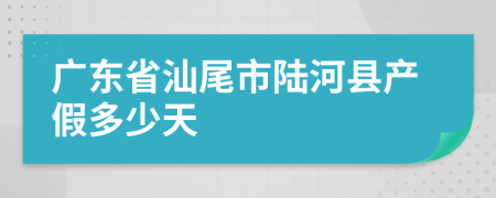 广东省汕尾市陆河县产假多少天