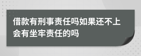 借款有刑事责任吗如果还不上会有坐牢责任的吗