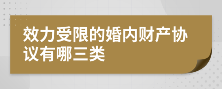 效力受限的婚内财产协议有哪三类