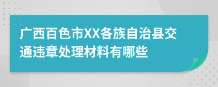 广西百色市XX各族自治县交通违章处理材料有哪些