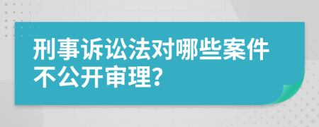 刑事诉讼法对哪些案件不公开审理？