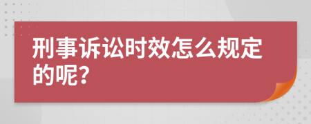 刑事诉讼时效怎么规定的呢？