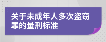 关于未成年人多次盗窃罪的量刑标准