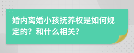 婚内离婚小孩抚养权是如何规定的？和什么相关？