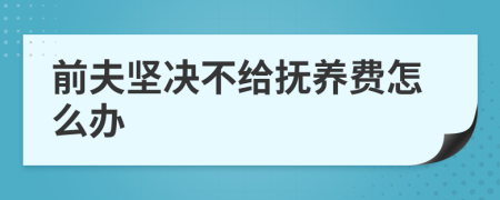 前夫坚决不给抚养费怎么办