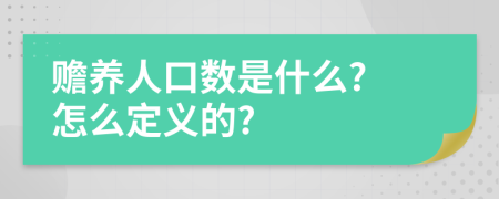 赡养人口数是什么? 怎么定义的?