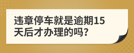 违章停车就是逾期15天后才办理的吗？