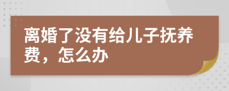 离婚了没有给儿子抚养费，怎么办