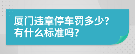 厦门违章停车罚多少？有什么标准吗？