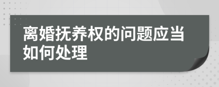 离婚抚养权的问题应当如何处理