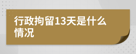 行政拘留13天是什么情况