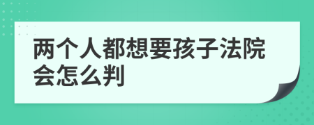 两个人都想要孩子法院会怎么判