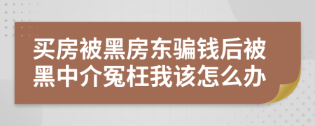 买房被黑房东骗钱后被黑中介冤枉我该怎么办