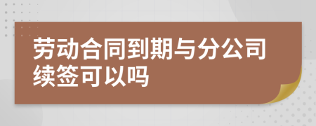 劳动合同到期与分公司续签可以吗