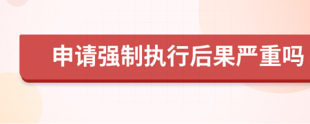 申请强制执行后果严重吗