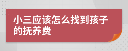 小三应该怎么找到孩子的抚养费