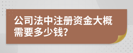 公司法中注册资金大概需要多少钱？