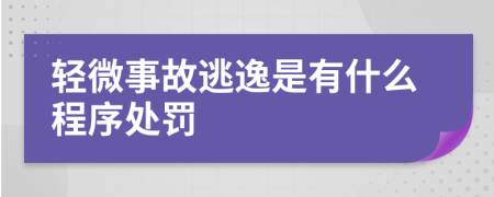 轻微事故逃逸是有什么程序处罚