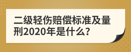 二级轻伤赔偿标准及量刑2020年是什么？