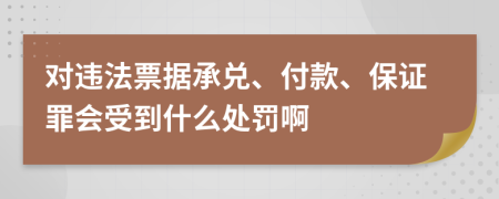 对违法票据承兑、付款、保证罪会受到什么处罚啊