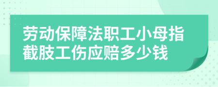 劳动保障法职工小母指截肢工伤应赔多少钱