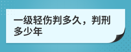 一级轻伤判多久，判刑多少年