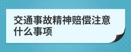 交通事故精神赔偿注意什么事项