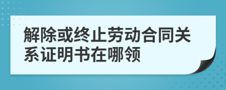 解除或终止劳动合同关系证明书在哪领