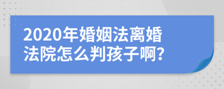 2020年婚姻法离婚法院怎么判孩子啊？