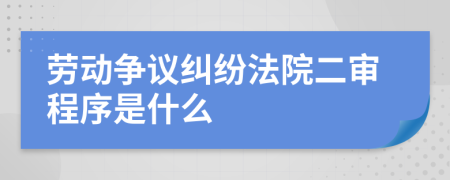 劳动争议纠纷法院二审程序是什么