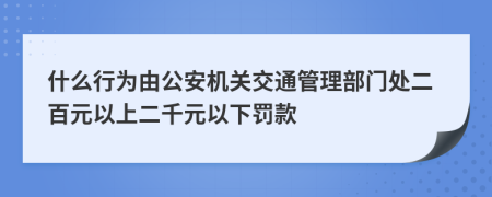 什么行为由公安机关交通管理部门处二百元以上二千元以下罚款