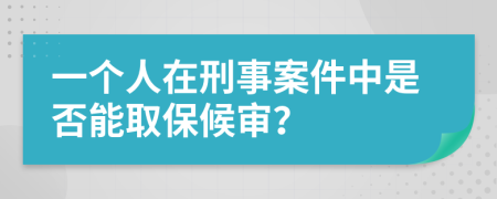 一个人在刑事案件中是否能取保候审？