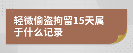 轻微偷盗拘留15天属于什么记录