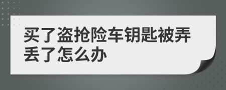 买了盗抢险车钥匙被弄丢了怎么办