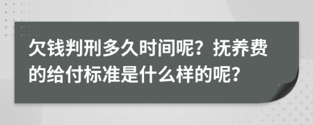 欠钱判刑多久时间呢？抚养费的给付标准是什么样的呢？