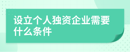 设立个人独资企业需要什么条件
