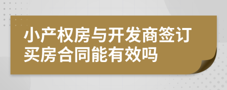 小产权房与开发商签订买房合同能有效吗