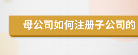 母公司如何注册子公司的