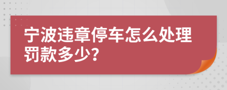 宁波违章停车怎么处理罚款多少？