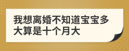 我想离婚不知道宝宝多大算是十个月大