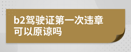 b2驾驶证第一次违章可以原谅吗