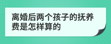 离婚后两个孩子的抚养费是怎样算的