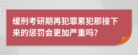 缓刑考研期再犯罪累犯那接下来的惩罚会更加严重吗？