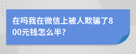 在吗我在微信上被人欺骗了800元钱怎么半?