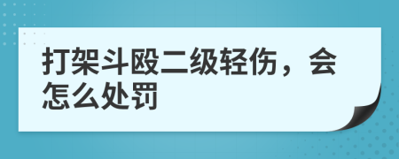 打架斗殴二级轻伤，会怎么处罚