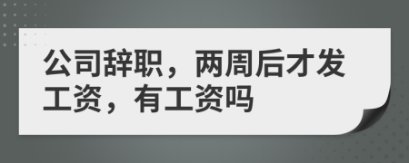 公司辞职，两周后才发工资，有工资吗